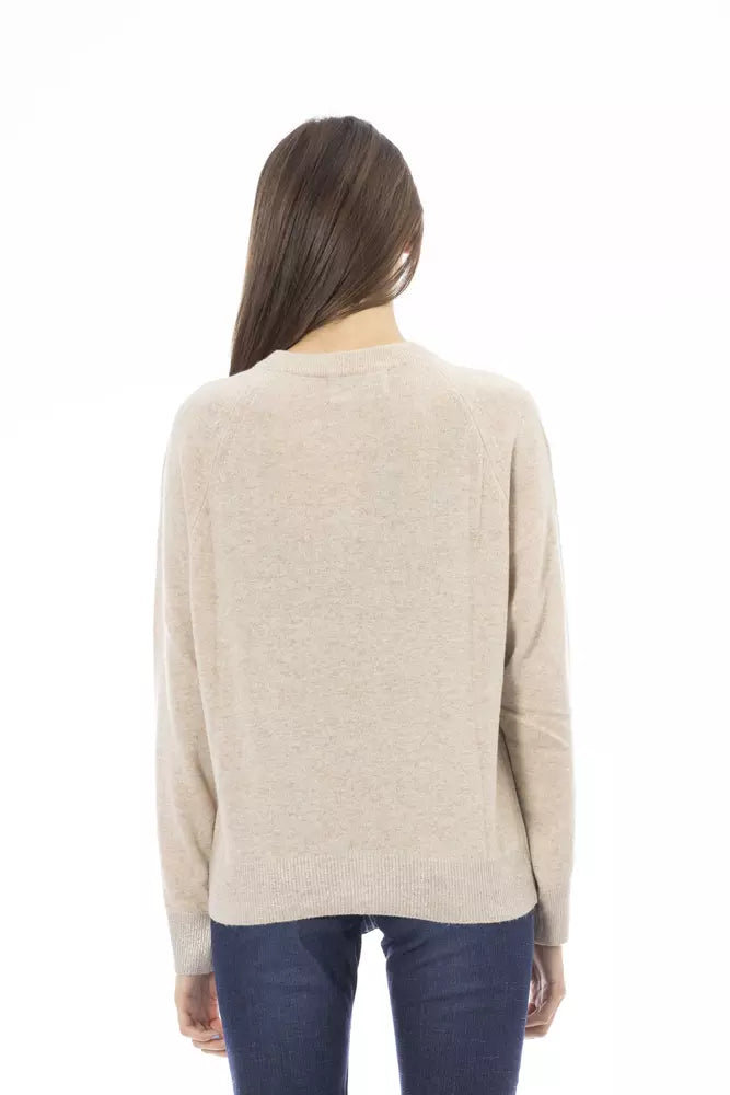 Baldinini Trend Beige Cashmere Women's Sweater