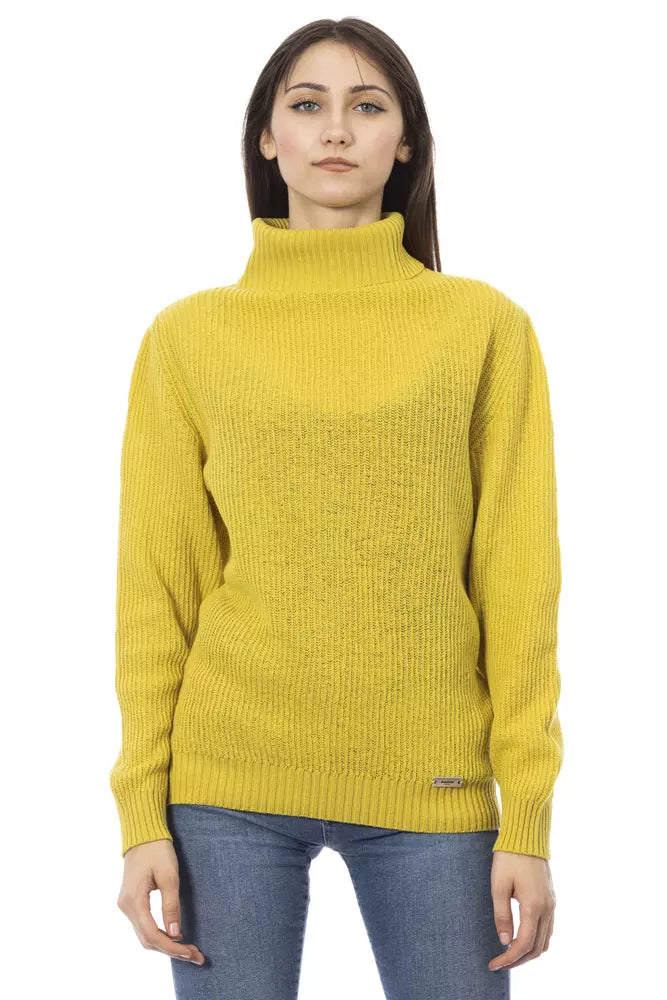 Baldinini Trend Gelber Pullover aus Wolle für Frauen