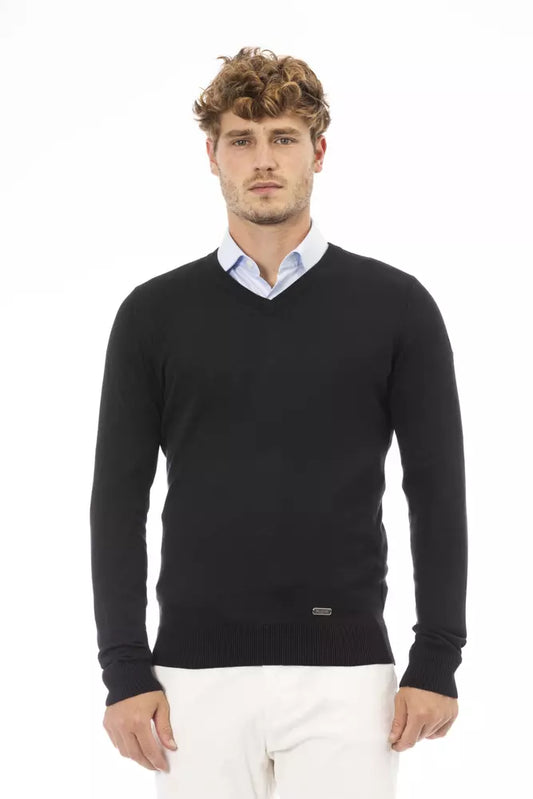 Baldinini Trend Black Modal Sweater for Men