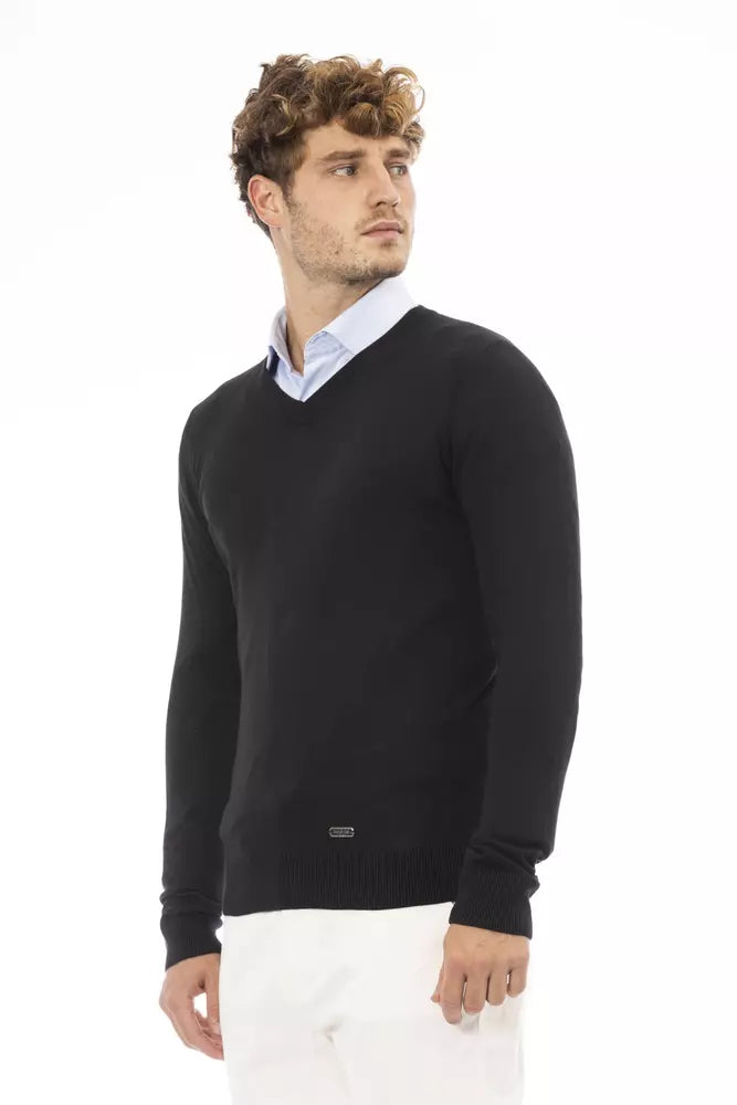 Baldinini Trend Black Modal Sweater for Men