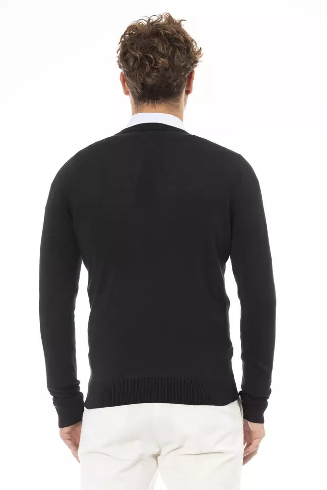 Baldinini Trend Black Modal Sweater for Men