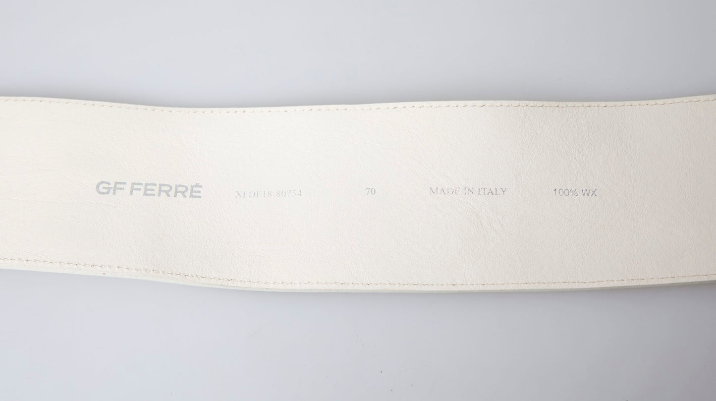 GF Ferre Chic white snap button fashion belt