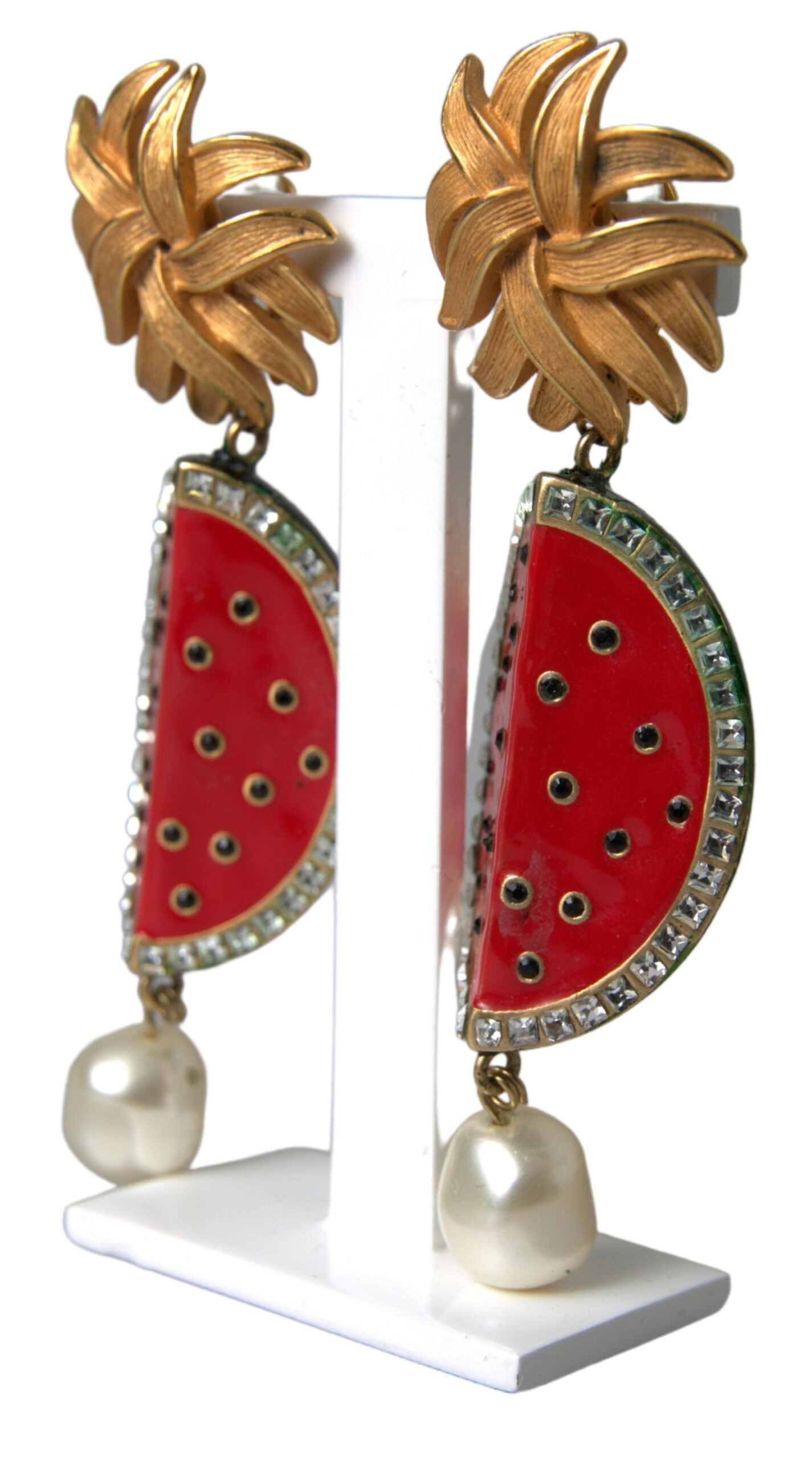 Dolce &amp; Gabbana Bright Red Watermelon Clip Earrings