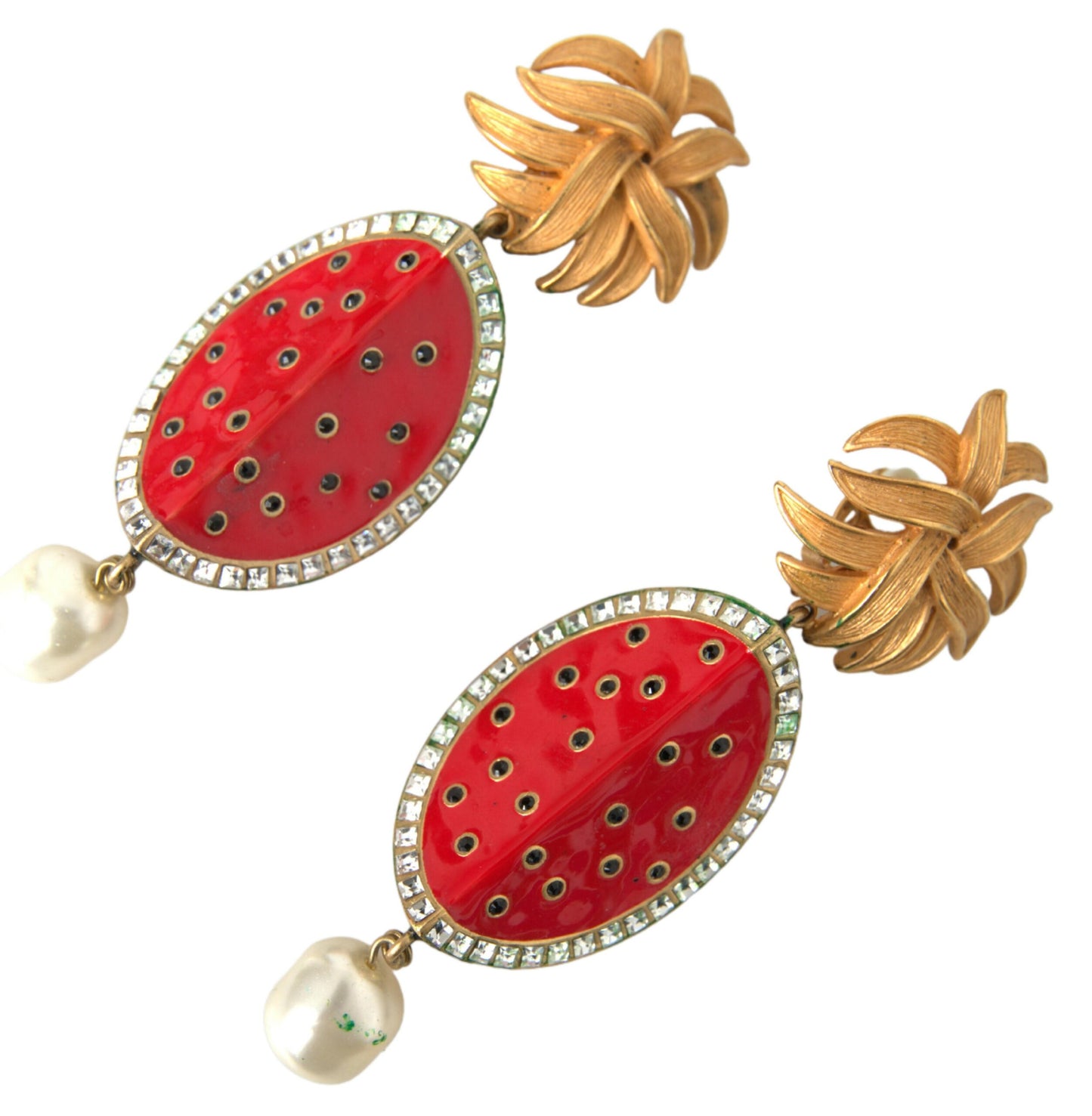 Dolce &amp; Gabbana Bright Red Watermelon Clip Earrings