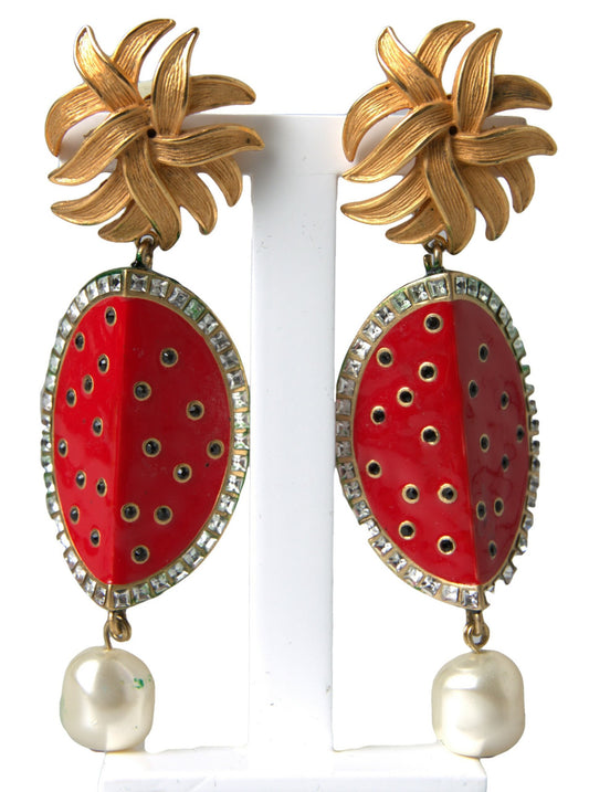 Dolce &amp; Gabbana Bright Red Watermelon Clip Earrings