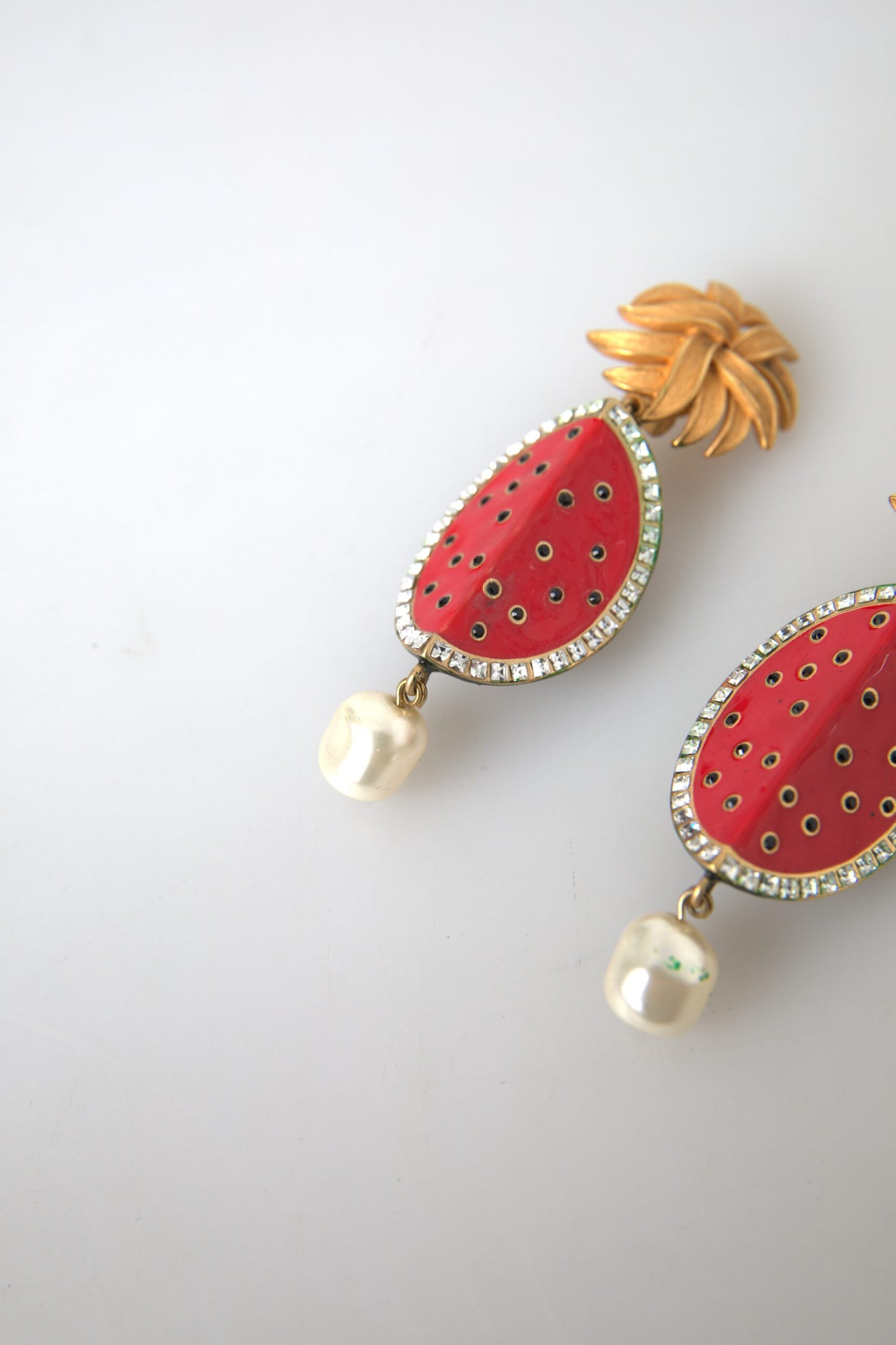 Dolce &amp; Gabbana Bright Red Watermelon Clip Earrings