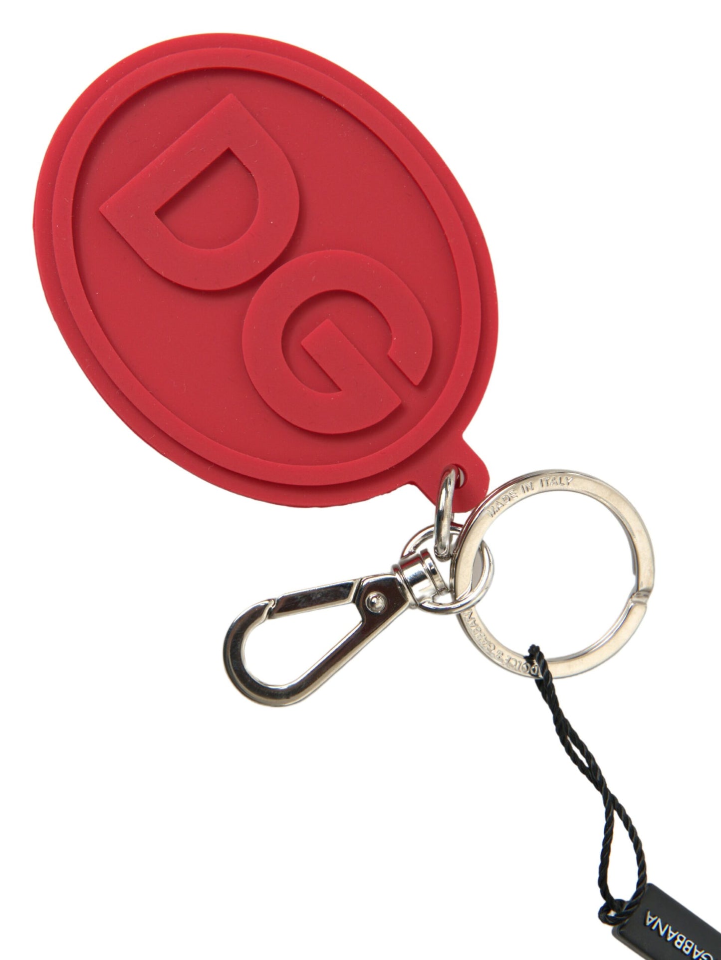 Dolce &amp; Gabbana Chic red designer keychain made of rubber and brass