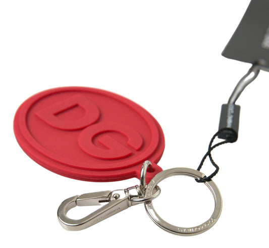 Dolce &amp; Gabbana Chic red designer keychain made of rubber and brass