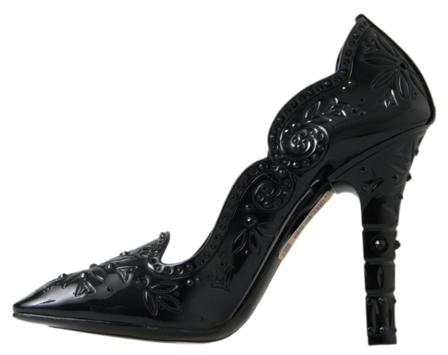 Dolce &amp; Gabbana Elegant Black Crystal Cinderella Pumps