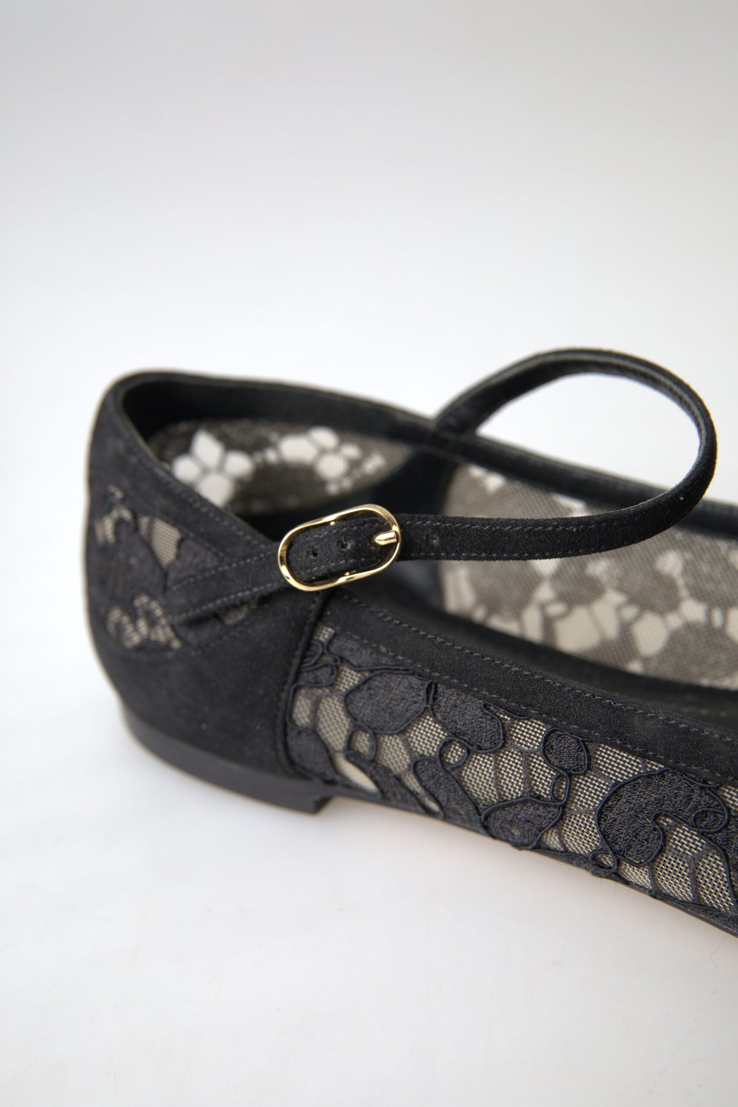 Dolce &amp; Gabbana Elegant Black Lace Flats