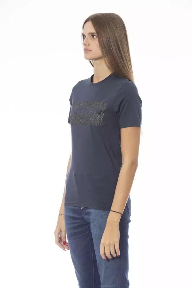 Baldinini Trend T-Shirt made of blue cotton for women