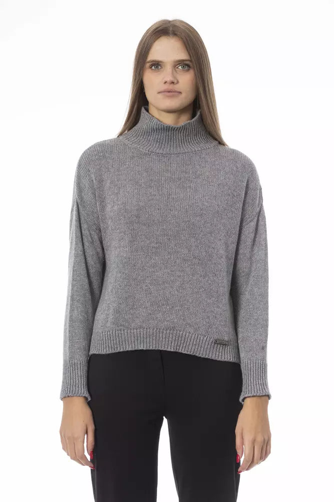 Baldinini Trend Grey Wool Sweater for Women