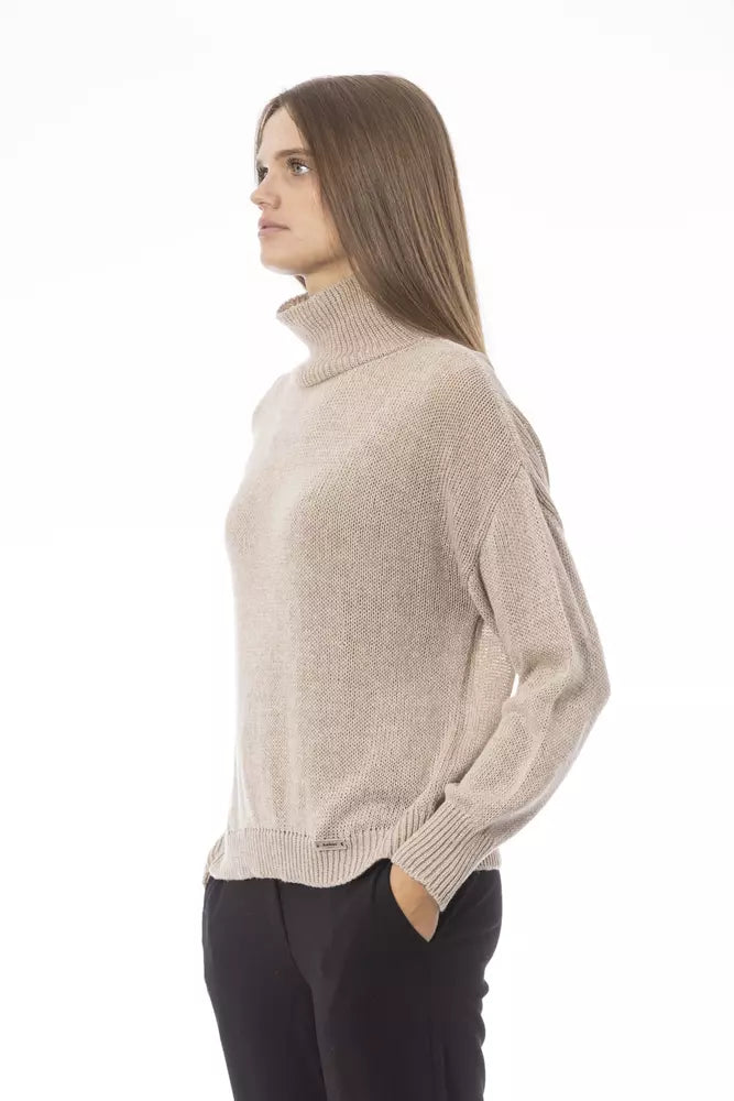 Baldinini Trend Beigefarbener Pullover aus Wolle für Frauen