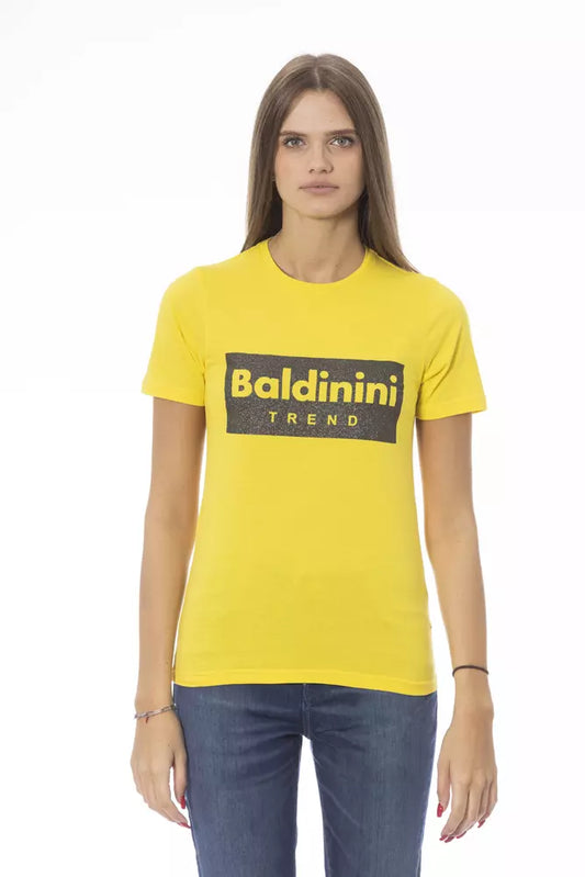 Baldinini Trend Gelbes Baumwoll-T-Shirt für Frauen