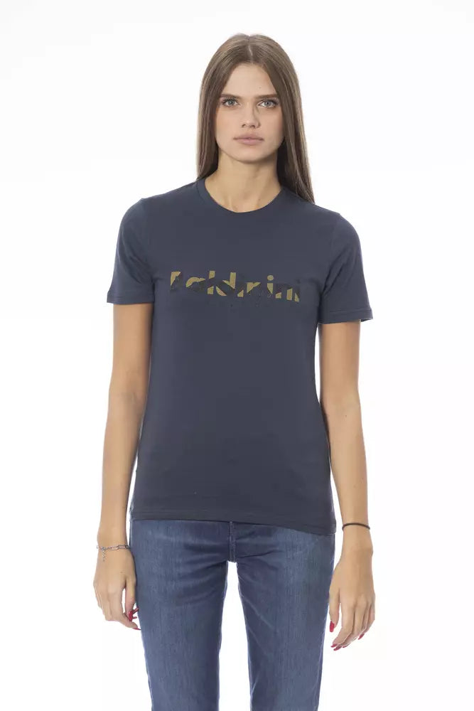 Baldinini Trend T-Shirt made of blue cotton for women