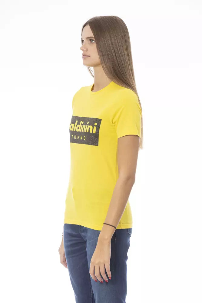 Baldinini Trend Gelbes Baumwoll-T-Shirt für Frauen