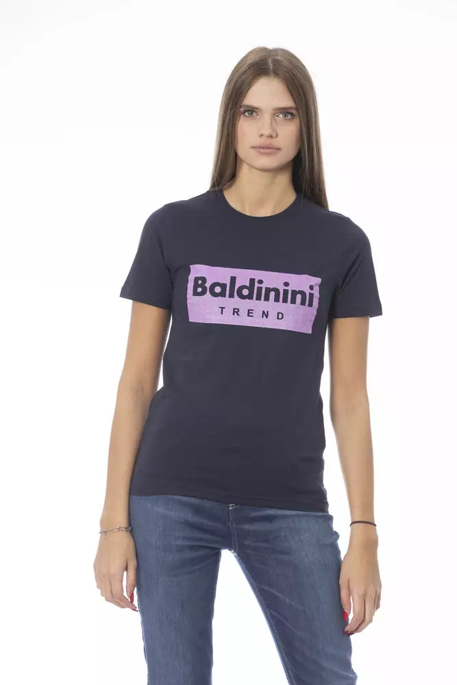 Baldinini Trend T-Shirt made of blue cotton for women