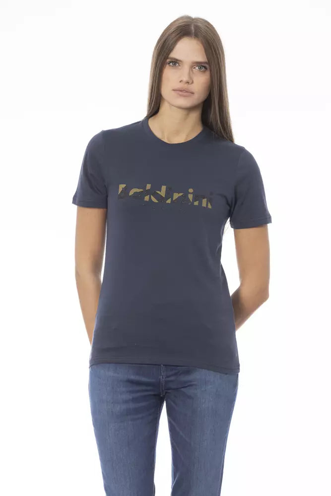 Baldinini Trend T-Shirt made of blue cotton for women