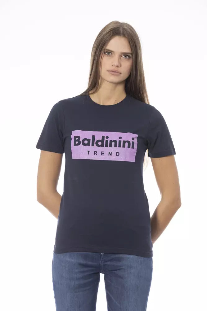 Baldinini Trend T-Shirt made of blue cotton for women