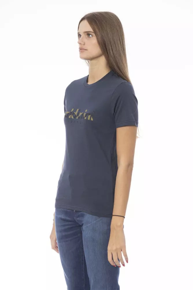 Baldinini Trend T-Shirt made of blue cotton for women