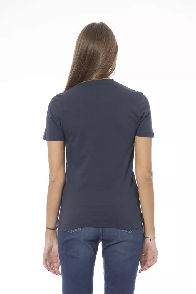 Baldinini Trend T-Shirt made of blue cotton for women