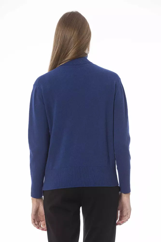 Baldinini Trend Blauer Pullover aus Wolle für Frauen