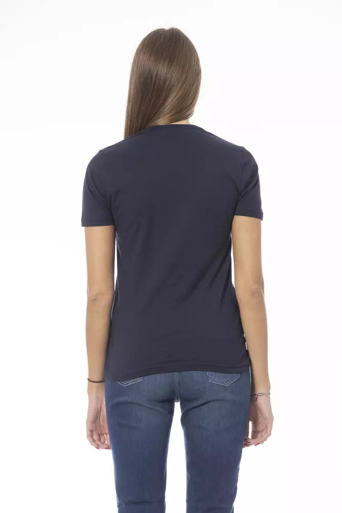 Baldinini Trend T-Shirt made of blue cotton for women