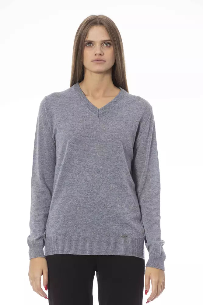 Baldinini Trend Grey Wool Sweater for Women