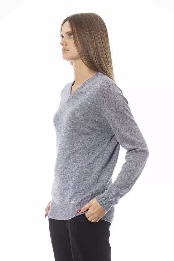 Baldinini Trend Grey Wool Sweater for Women