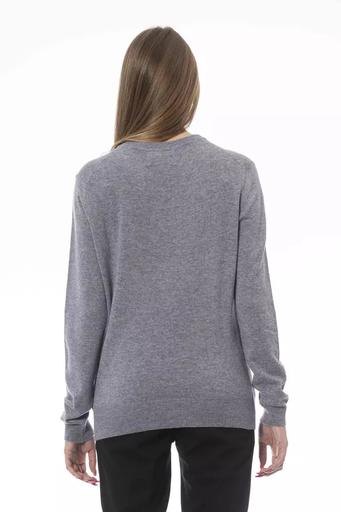 Baldinini Trend Grey Wool Sweater for Women