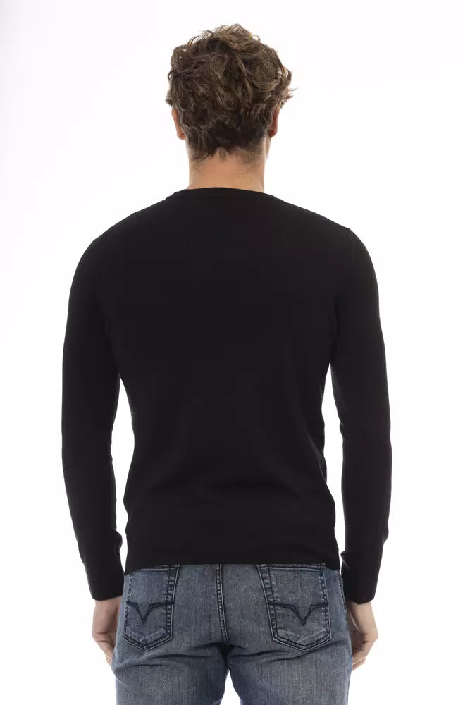 Baldinini Trend Schwarzer Pullover aus Wolle für Männer