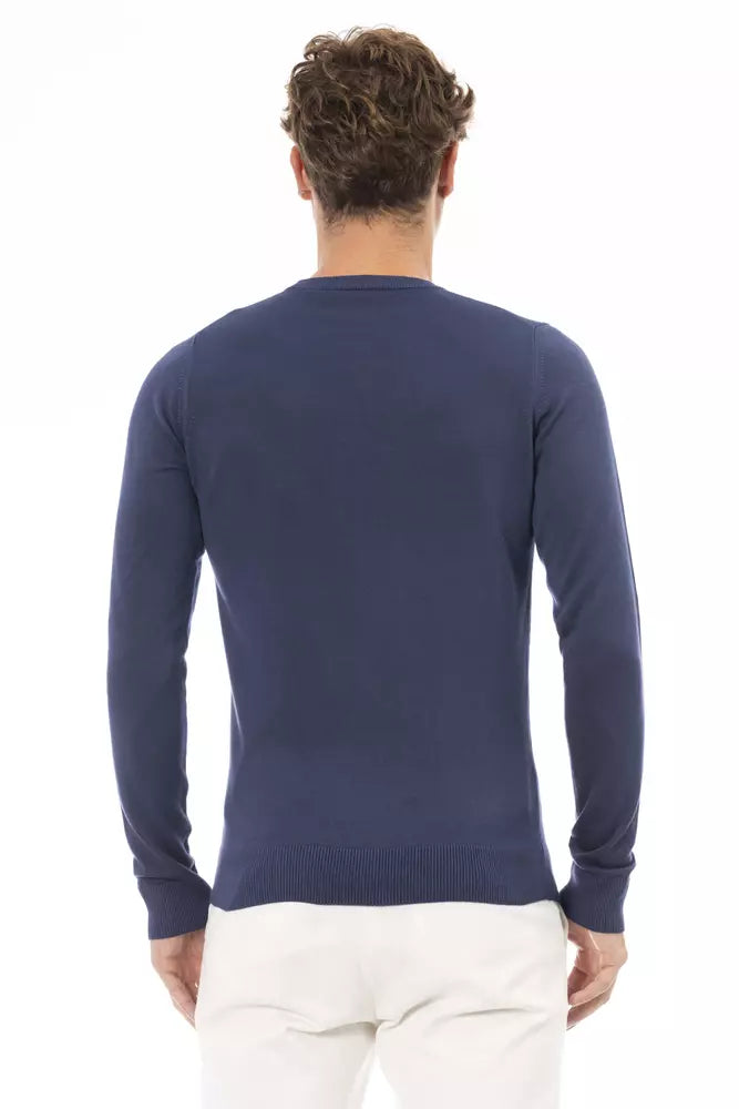 Baldinini Trend Blue Modal Sweater for Men