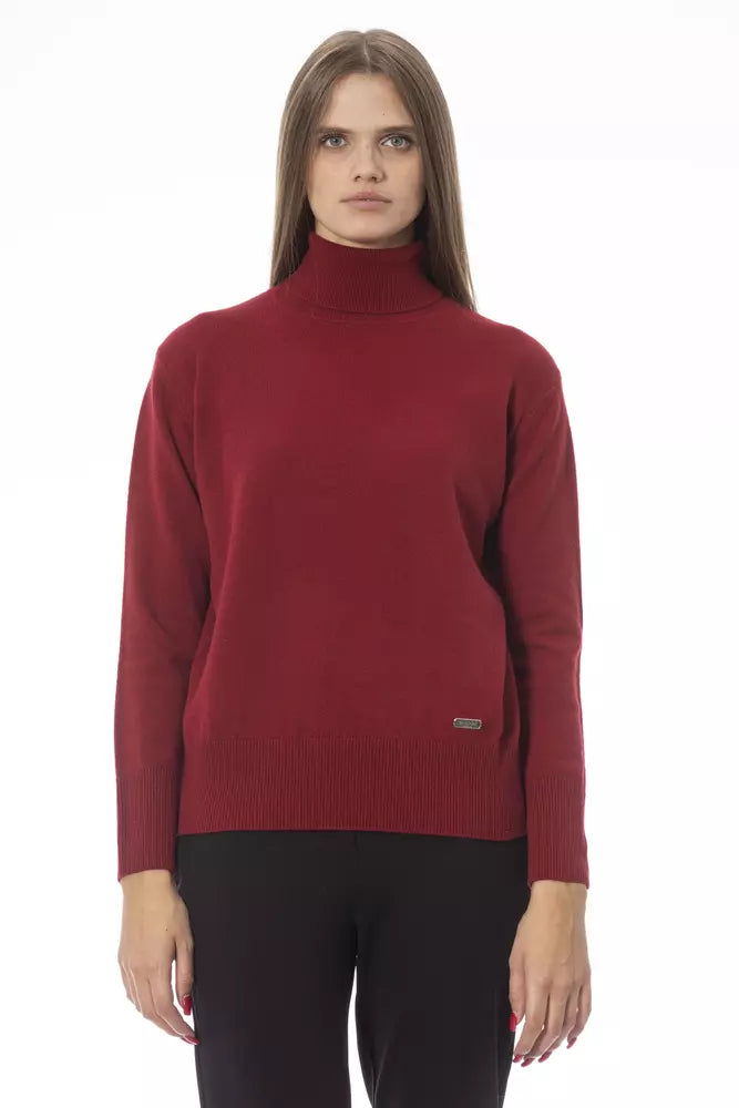 Baldinini Trend Sweater made of red wool for women