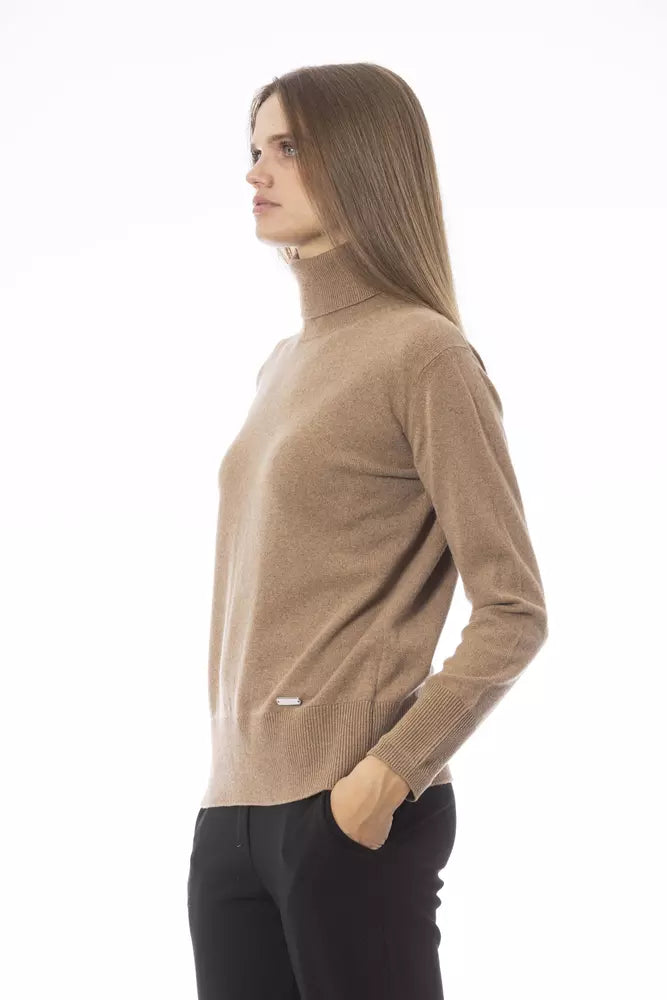 Baldinini Trend Beigefarbener Pullover aus Wolle für Frauen