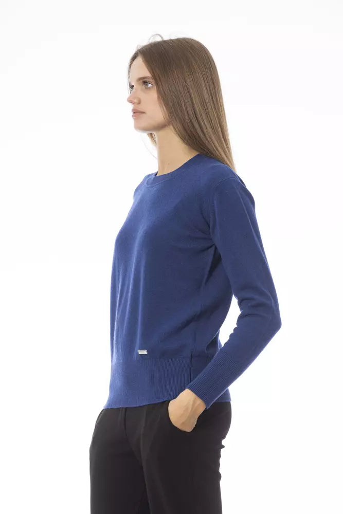 Baldinini Trend Blue Wool Sweater for Women