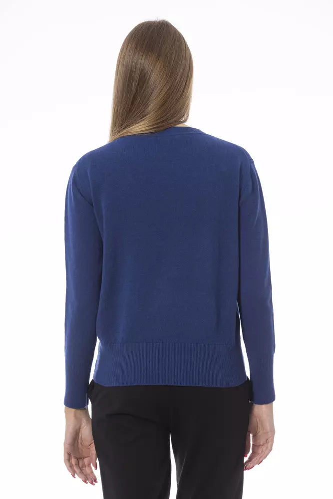 Baldinini Trend Blue Wool Sweater for Women