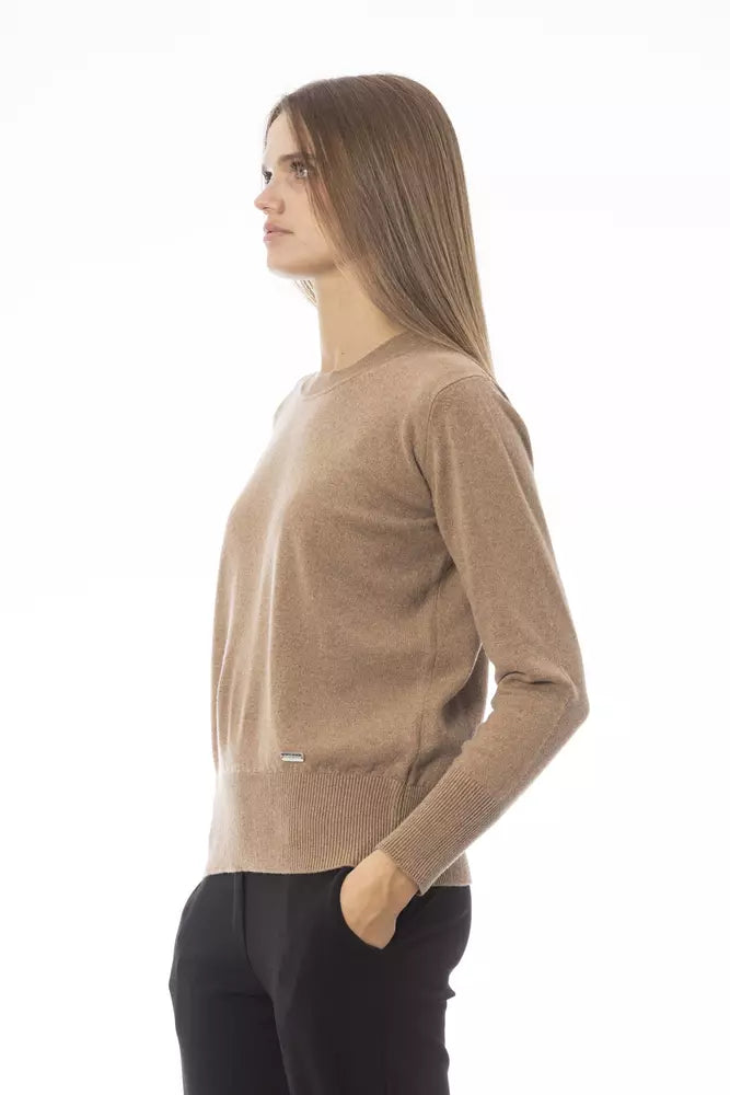 Baldinini Trend Beigefarbener Pullover aus Wolle für Frauen