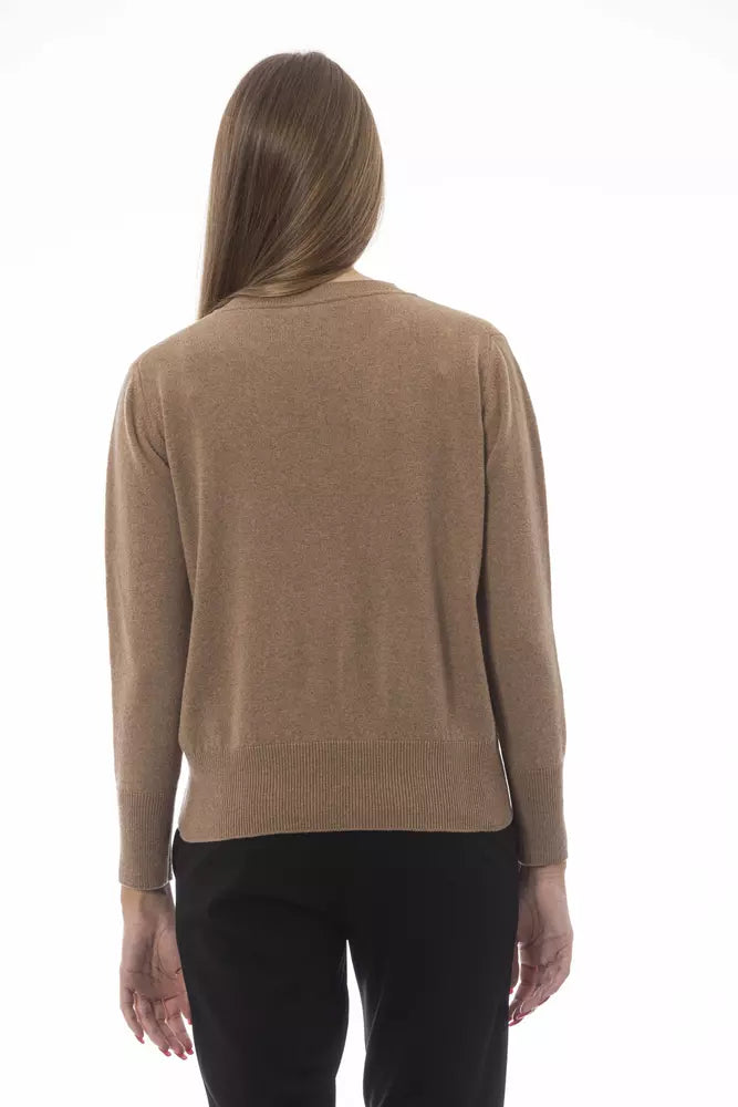 Baldinini Trend Beigefarbener Pullover aus Wolle für Frauen