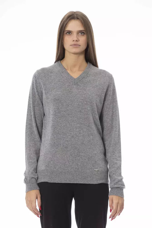 Baldinini Trend Grey Wool Sweater for Women