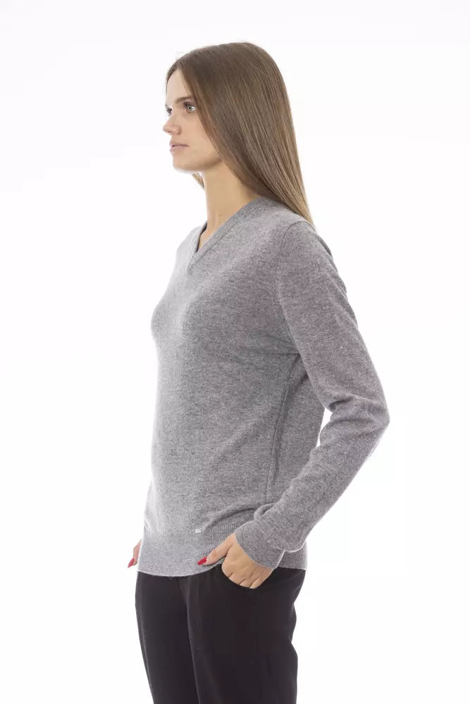 Baldinini Trend Grey Wool Sweater for Women