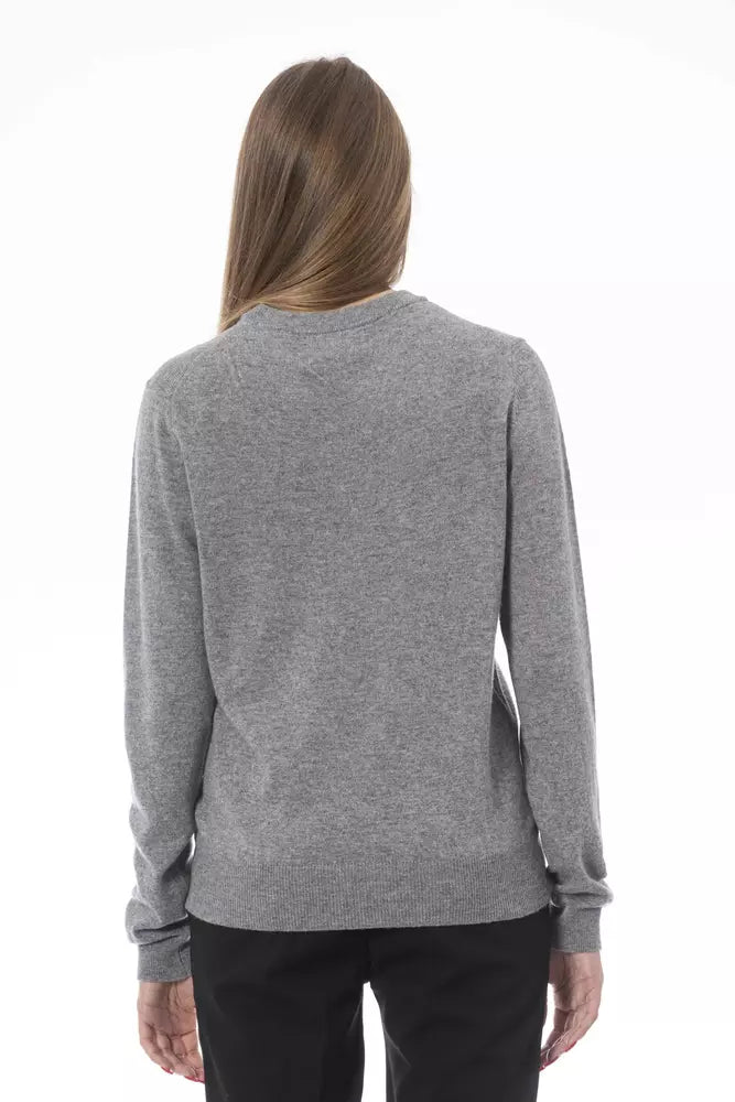 Baldinini Trend Grey Wool Sweater for Women