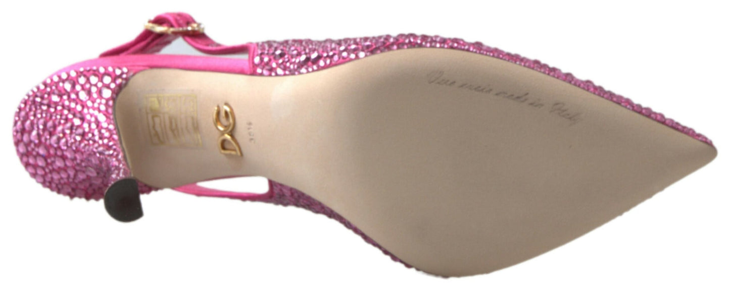 Dolce &amp; Gabbana Elegant slingback heels in pink silk blend