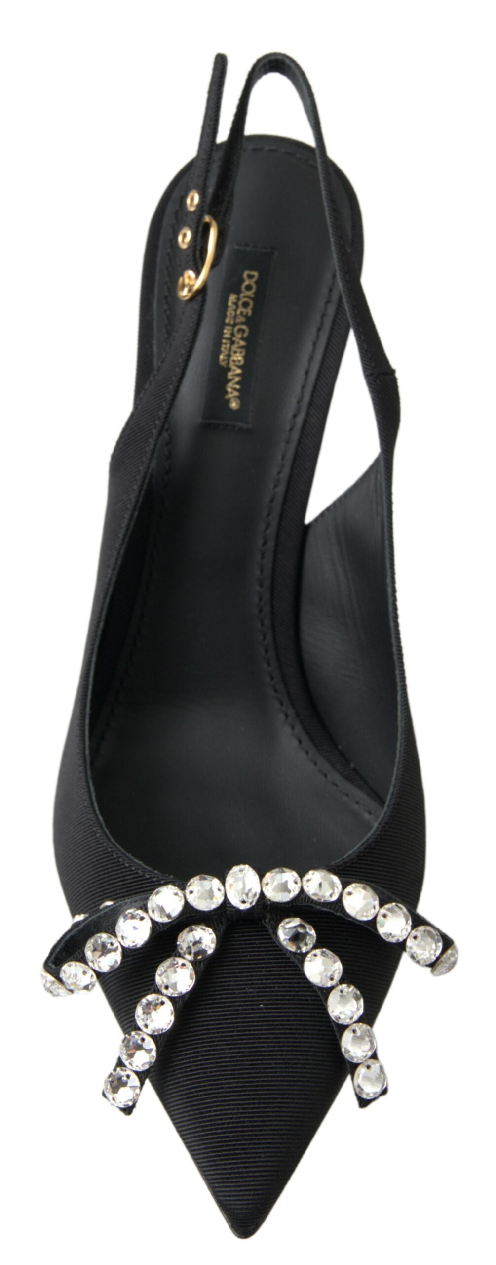 Dolce &amp; Gabbana Embellished Black Slingback Heels Pumps