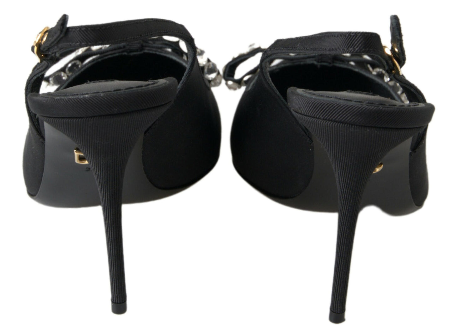 Dolce &amp; Gabbana Embellished Black Slingback Heels Pumps