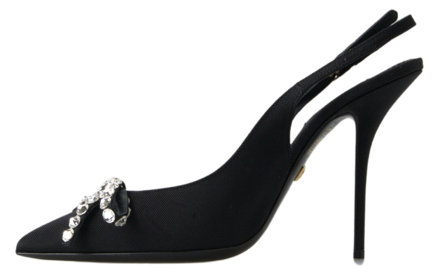 Dolce &amp; Gabbana Embellished Black Slingback Heels Pumps