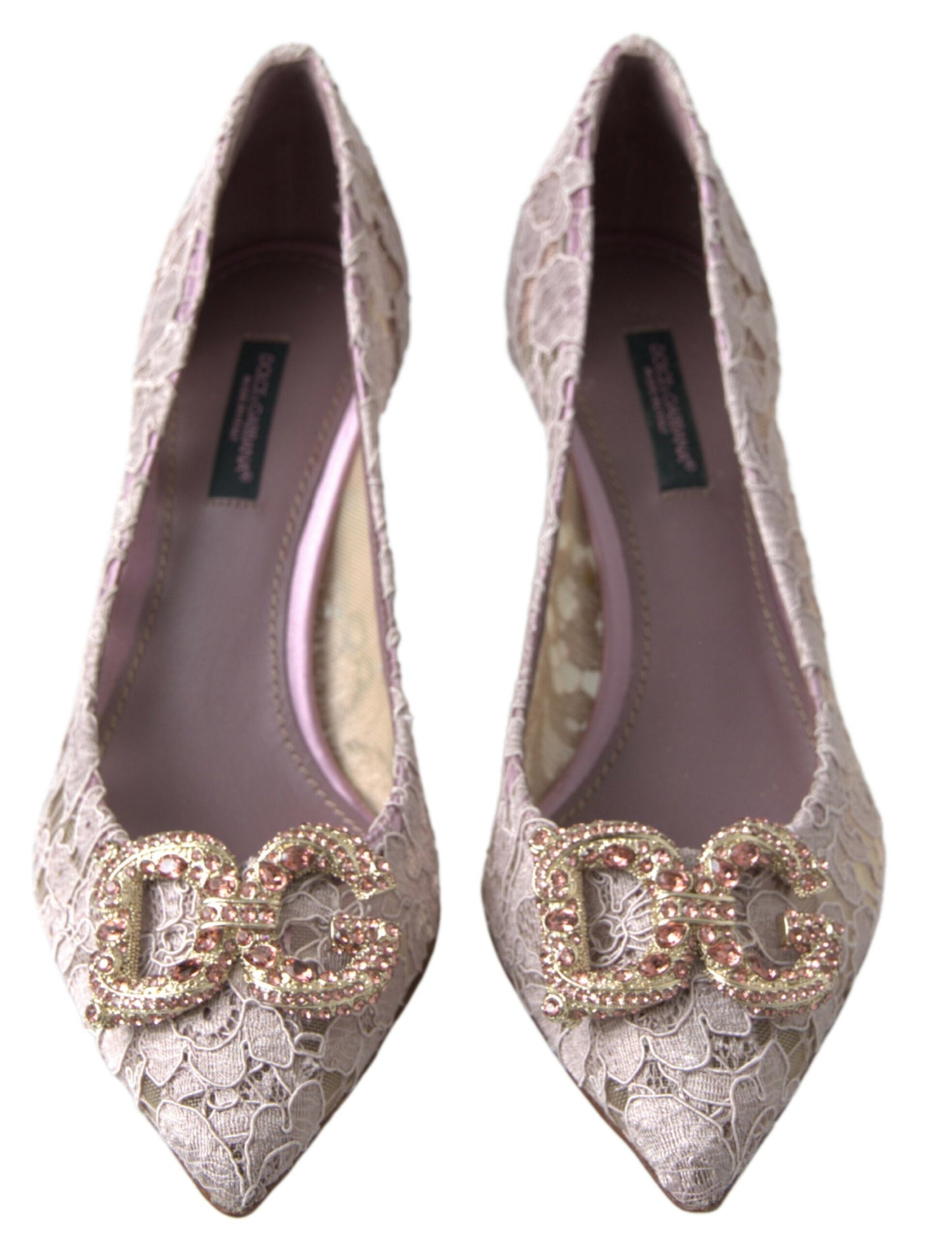 Dolce &amp; Gabbana Elegant Pink Crystal Embellished Heels