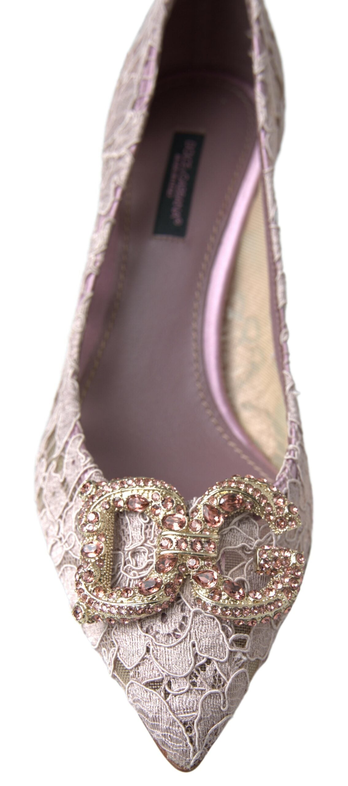 Dolce &amp; Gabbana Elegant Pink Crystal Embellished Heels