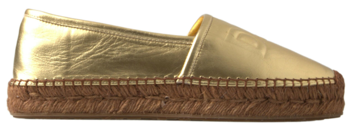 Dolce &amp; Gabbana Golden Elegance Leather Espadrilles