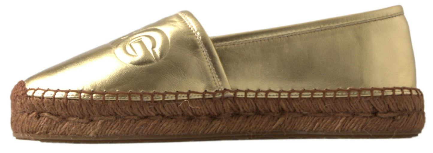 Dolce &amp; Gabbana Golden Elegance Leather Espadrilles