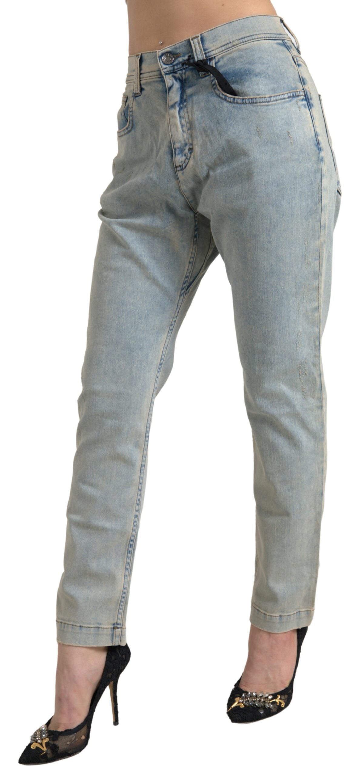 Dolce &amp; Gabbana Chic Mid Waist Skinny Jeans in Blue